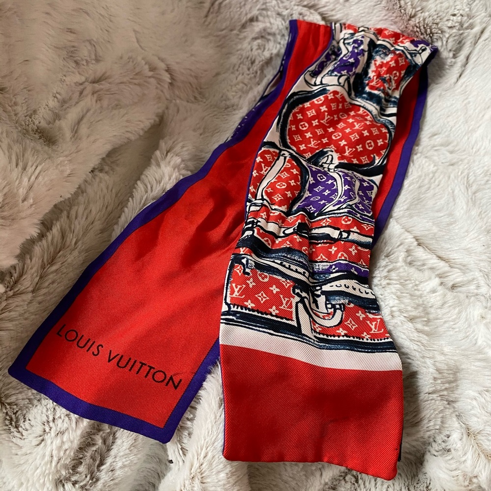 RARE Louis Vuitton red white blue trunks bandeau